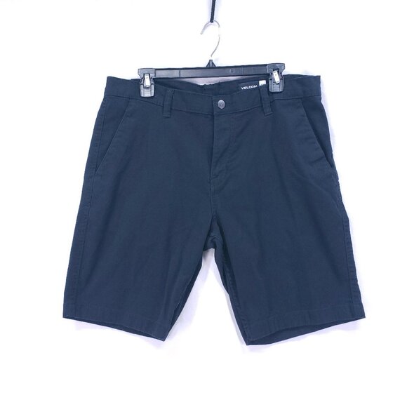 Volcom Black Y2K Punk Rock Skater Boy Chino Shorts Size 33 with Pockets - Picture 1 of 14